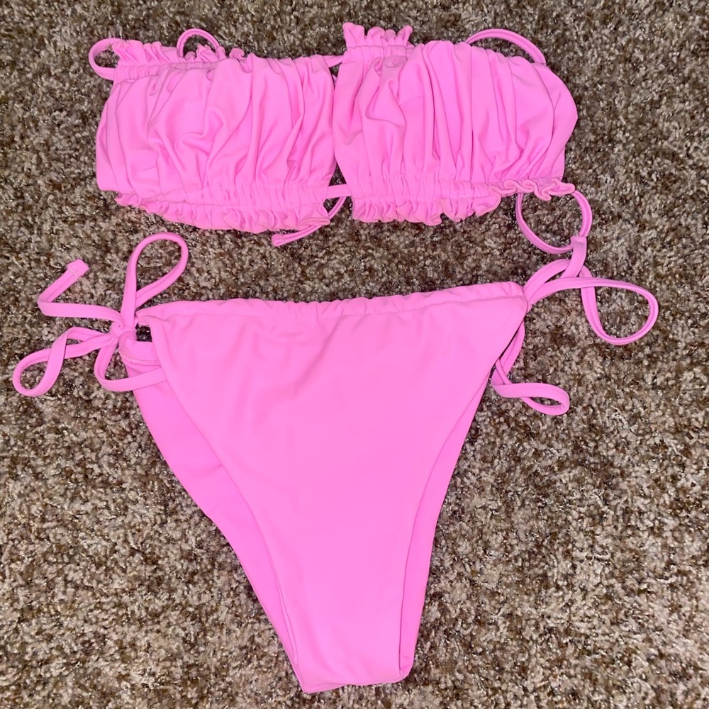 Pink bando Bikini